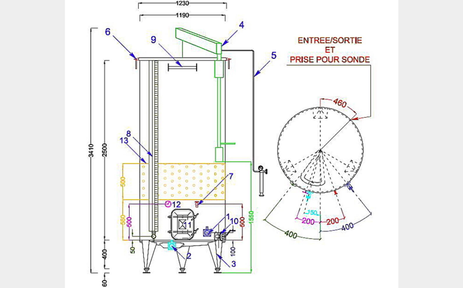 Cuve Inox chapeau flottant de 28 hls MATERIEL NEUF Volume : 2800 litres (28 hls)