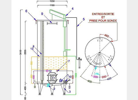 Cuve Inox chapeau flottant de 28 hls MATERIEL NEUF Volume : 2800 litres (28 hls)