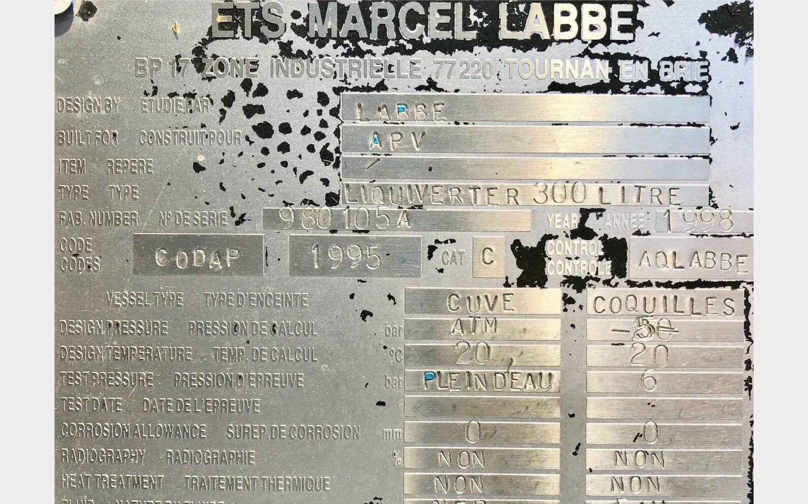 Cuve inox de m&eacute;lange LSDH18