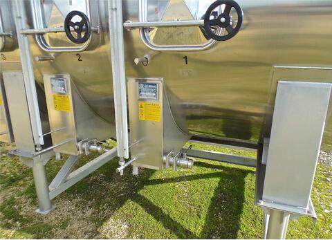 Cuve  INOX 316L cylindrique horizontale 3 compartiments : 25 + 25 + 50 HL