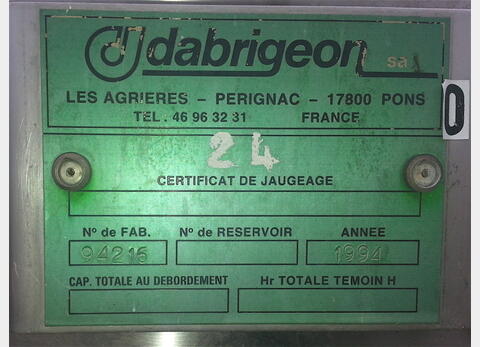 Cuve Inox 316 Fermée de 350 hls - Fon plat - cylindrique verticale