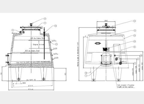 Cuve tronconique climatisée et isolée - Volume : 55 HL (5500 litres)