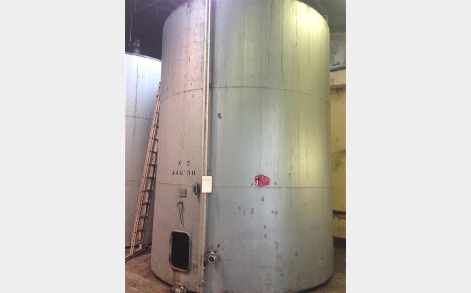 Cuve ACIER fond plat Agroalimentaire Volume : 44.800 litres (448 hecto)
