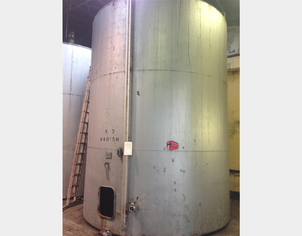 Cuve ACIER fond plat Agroalimentaire Volume : 44.800 litres (448 hecto)