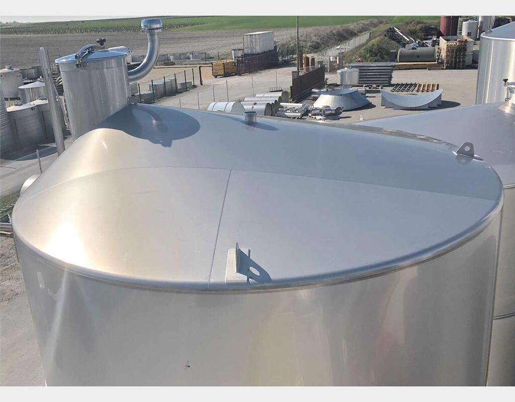 304L stainless steel storage tank - Thermoregulated - Cylindrical - Offset conical dome