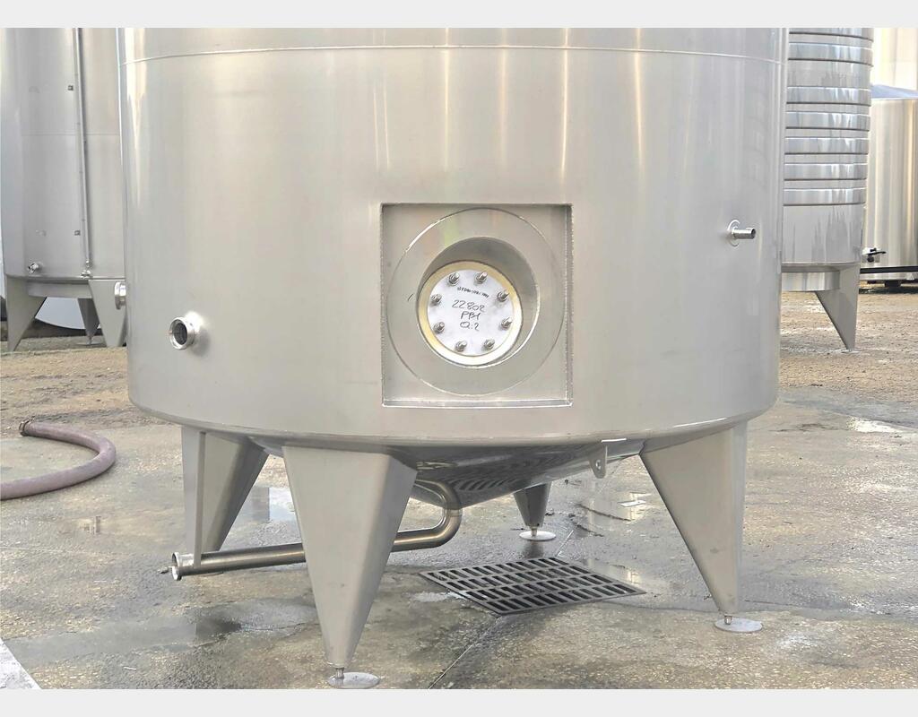 Cuve inox 316L - Stockage - Fond conique incliné