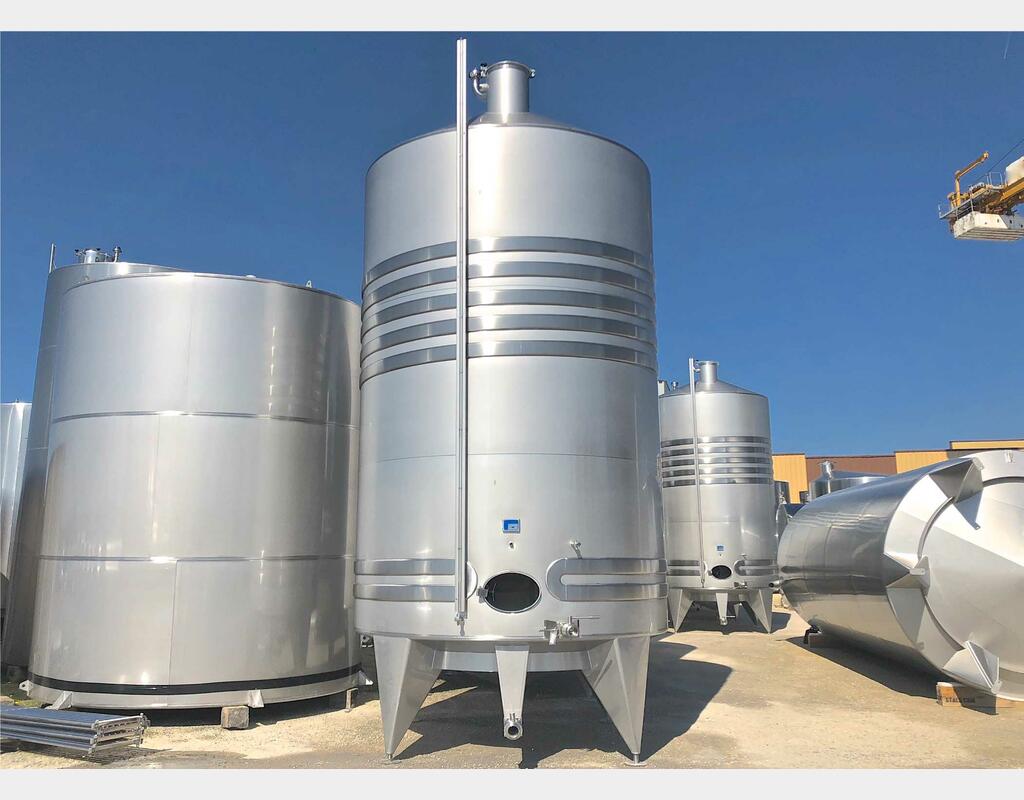 304L stainless steel storage tank - Thermoregulated - Cylindrical - Offset conical dome