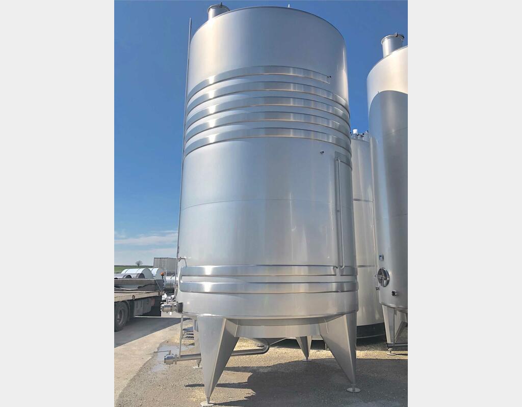 304L stainless steel storage tank - Thermoregulated - Cylindrical - Offset conical dome