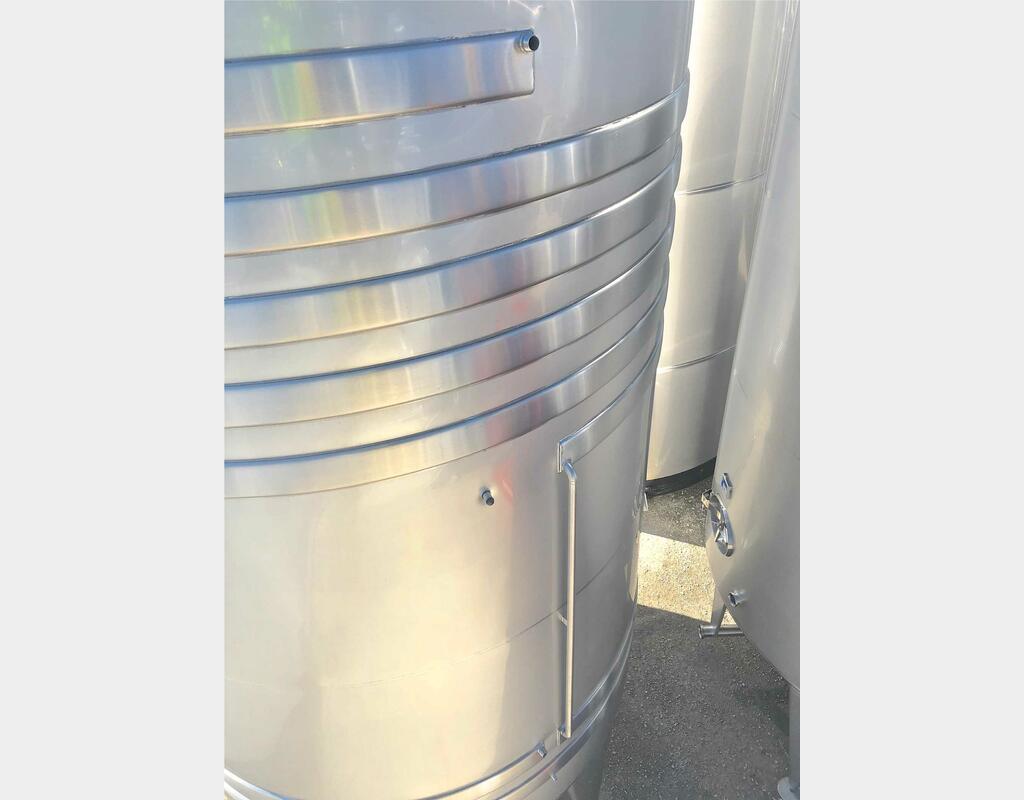 304L stainless steel storage tank - Thermoregulated - Cylindrical - Offset conical dome