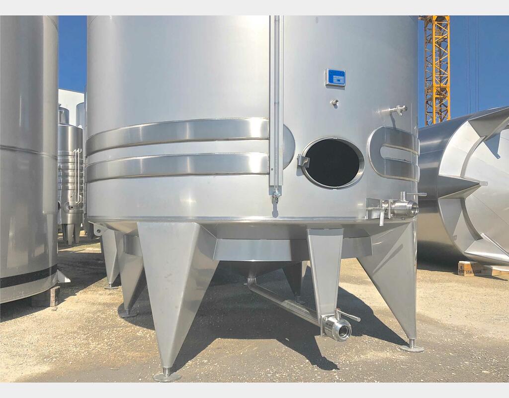 304L stainless steel storage tank - Thermoregulated - Cylindrical - Offset conical dome