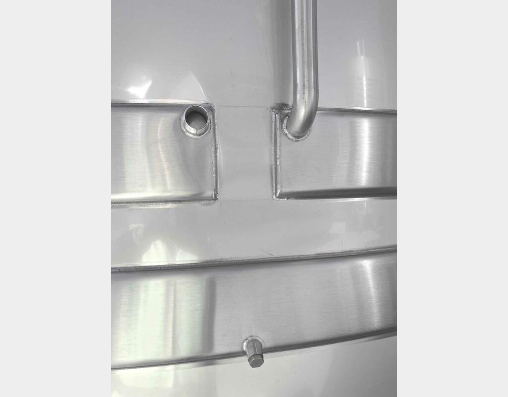 304L stainless steel storage tank - Thermoregulated - Cylindrical - Offset conical dome