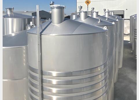 304L stainless steel storage tank - Thermoregulated - Cylindrical - Offset conical dome