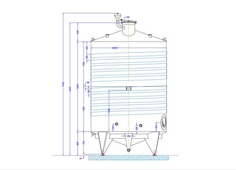 Cuve inox 316L - Stockage - Fond conique incliné