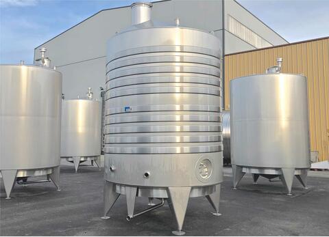 316L stainless steel storage tank - thermoregulated - Cylindrical - Off-centre conical dome