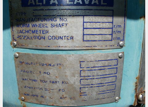 Centrifugeuse Type : VNPX 510SGD-34-50