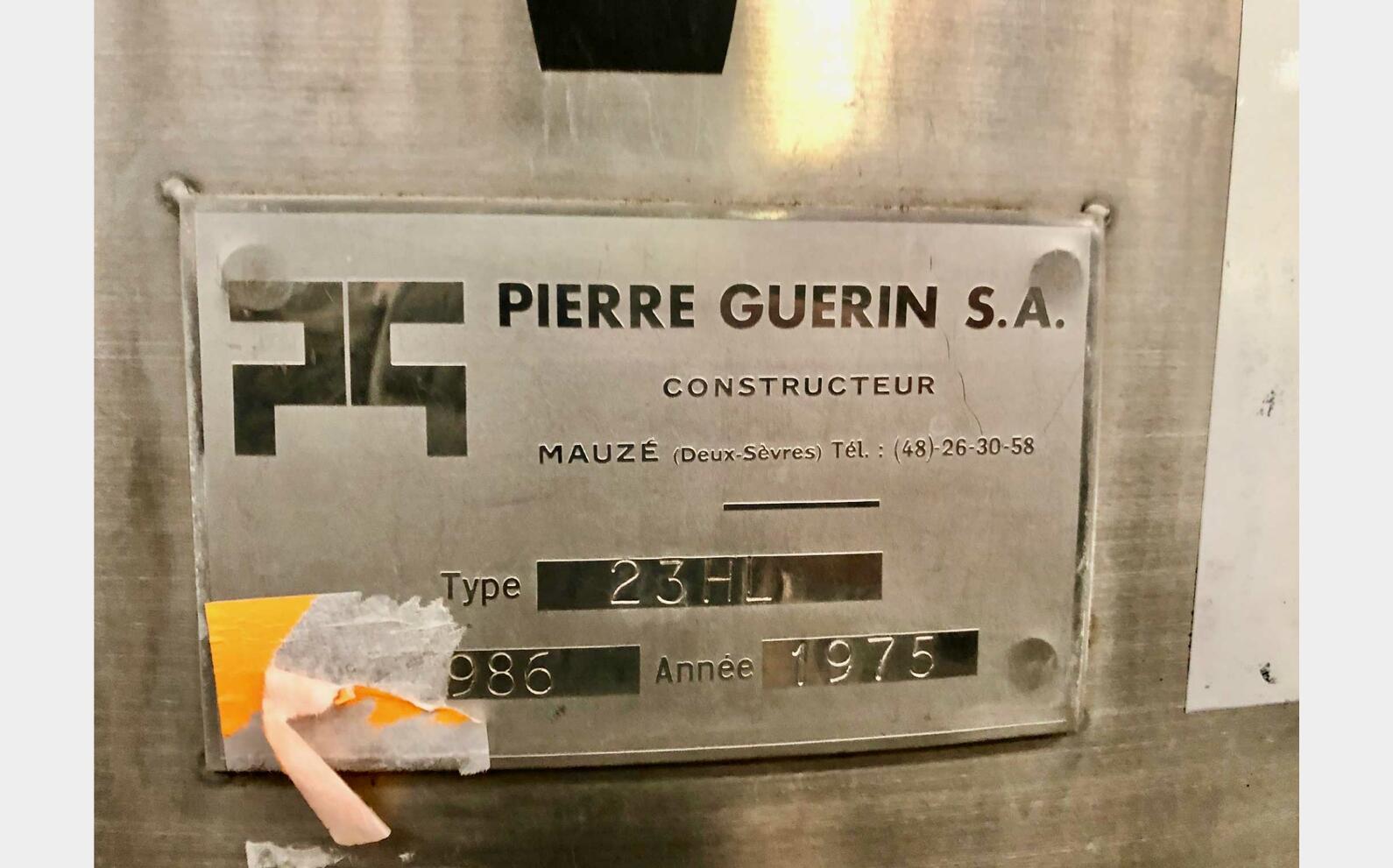 Stainless steel tank - Storage  23 HL (2 300 liters) PIERRE GUERIN