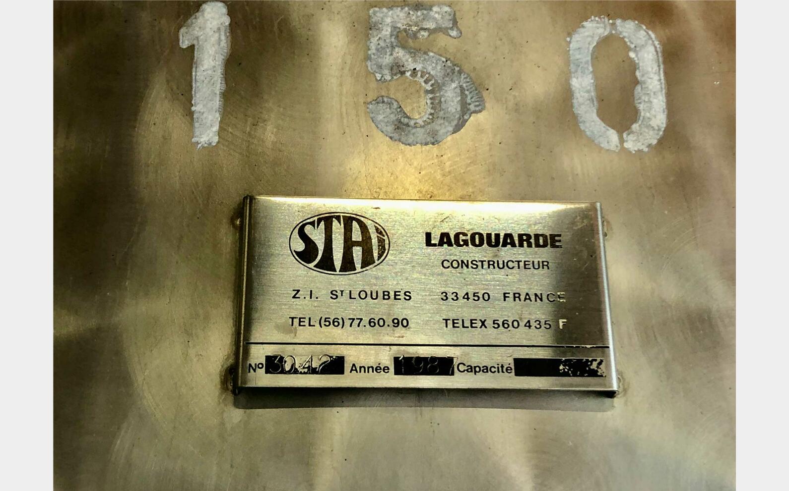 Cuve inox - Sur pieds 150 HL (150 00 litres) LAGOUARDE