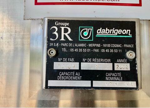 Stainless steel tank - On legs 120 HL (12 000 liters) DABRIGEON