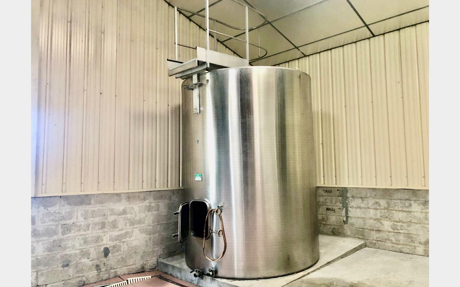 Cuve inox 304 fond plat 125 HL (12 500 litres) VAUTIER