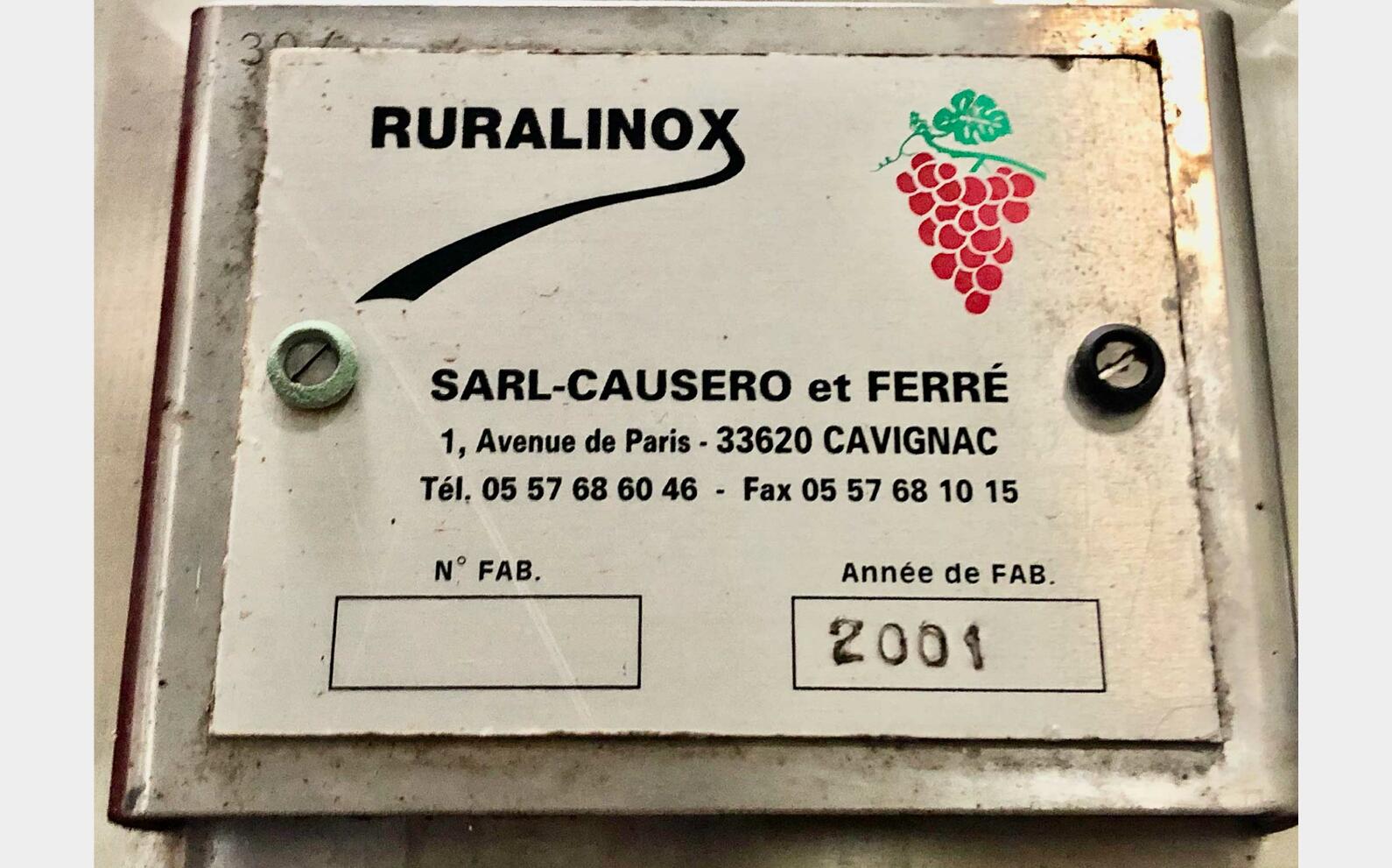 Stainless steel tank - On legs 158 HL (15 800 liters) RURALINOX