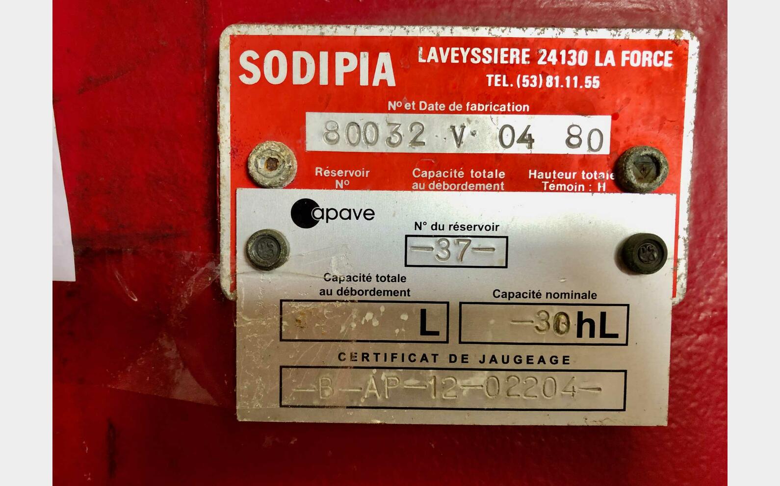 Fiber tank - Storage 32 HL (3 2000 liters) SODIPIA