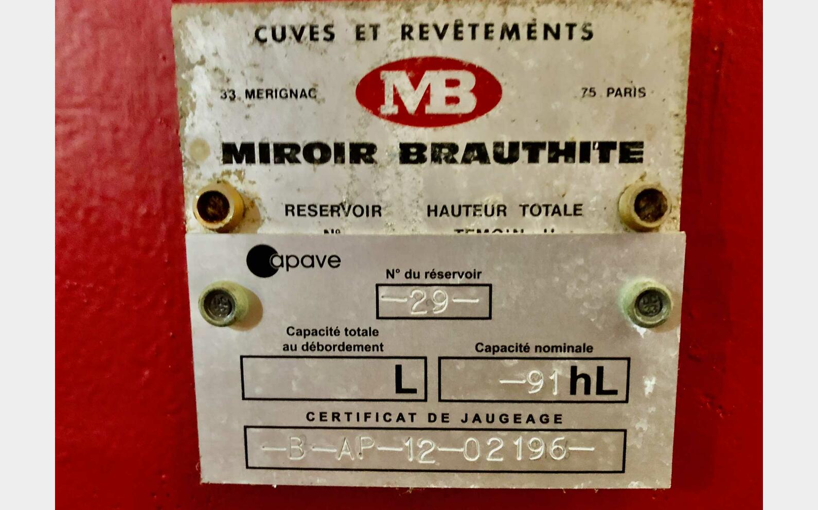 Cuve fibre - Stockage 90 HL (9 000 litres) MIROIR BRAUTHITE