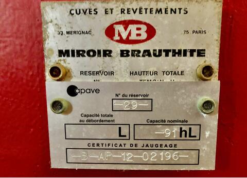Fiber tank - Storage 90 HL (9,000 liters) MIROIR BRAUTHITE
