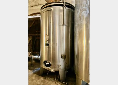 Stainless steel tank with floating cap - Conical bottom on feet