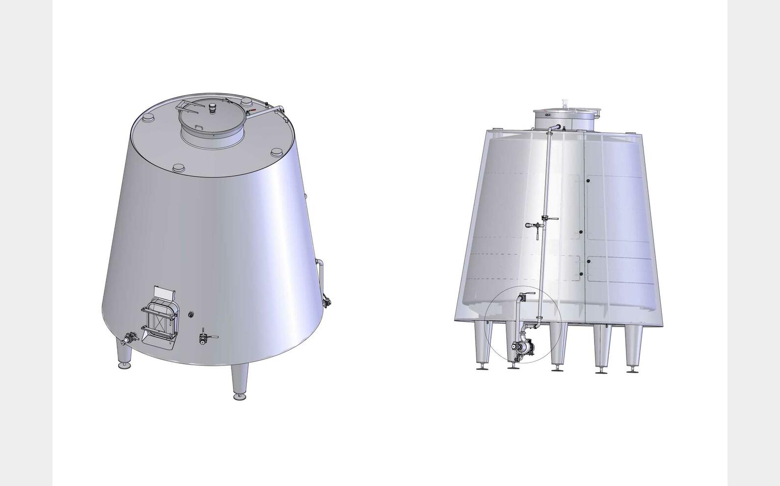 Cuve inox 304 - Tronconique 145 HL (14 500 litres) SERAP