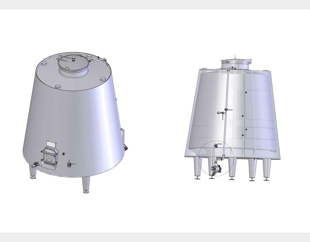 Cuve inox 304 - Tronconique isotherme thermorégulée