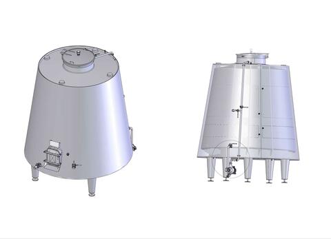 Stainless steel tank 304 - Truncated cone