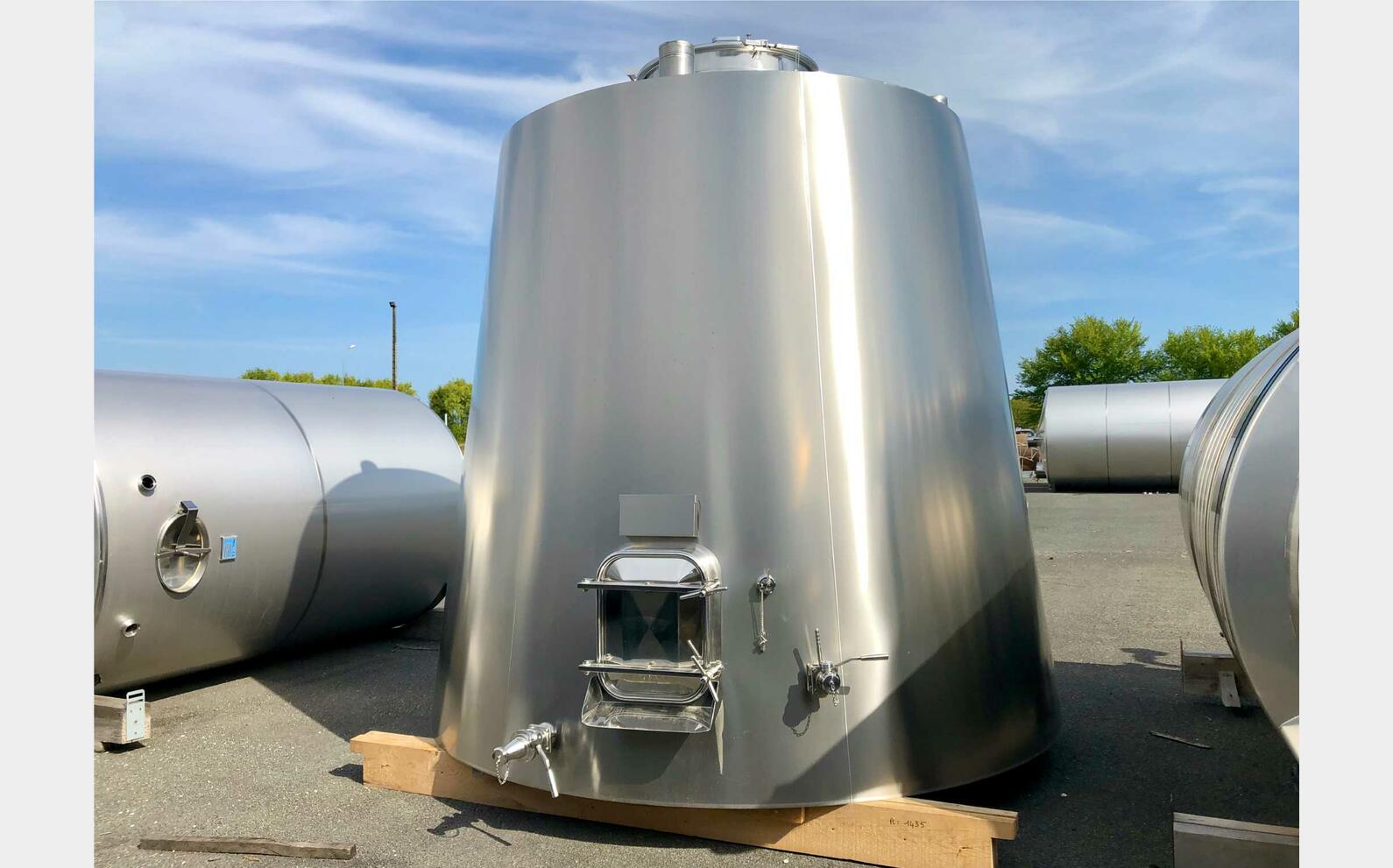 304 stainless steel tank - Tronconical 145 HL (14 500 liters) SERAP