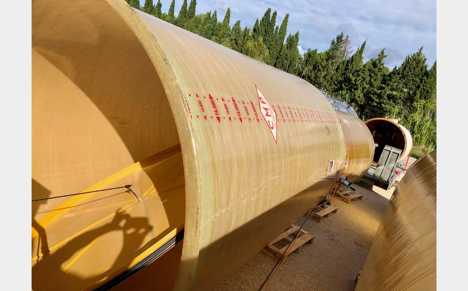 Fibre tank - Floating cap 150 HL (15 000 litres) CMP