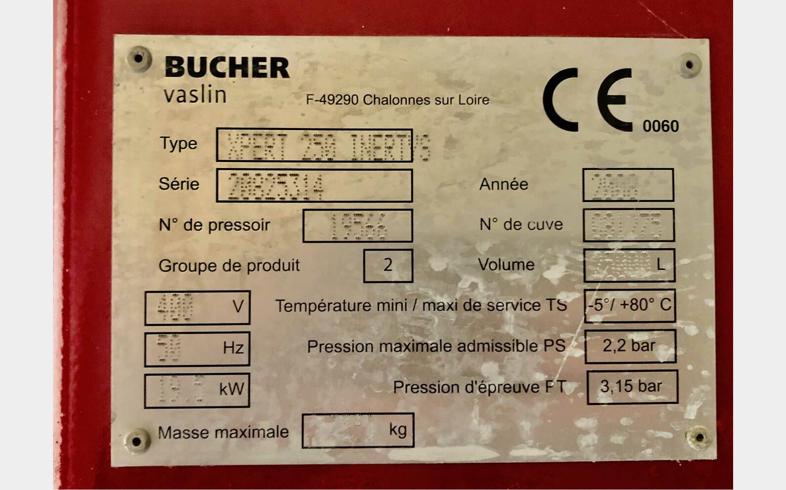Inertys press - Xpert 250 250 HL (25 000 litres) BUCHER