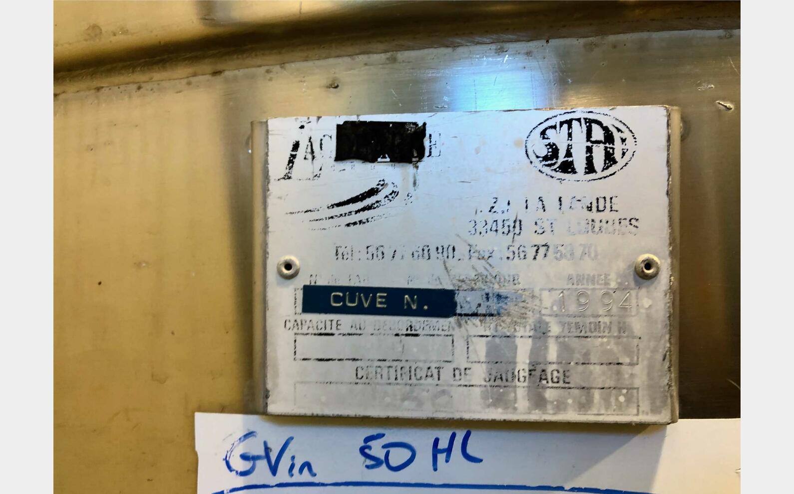 Stainless steel tank 304L - Floating cap 50 HL (5 000 litres) STAI