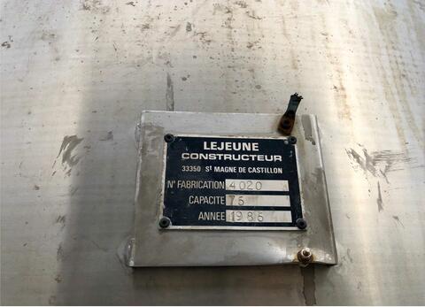 Cuve inox 76 HL (7 600 litres) LEJEUNE