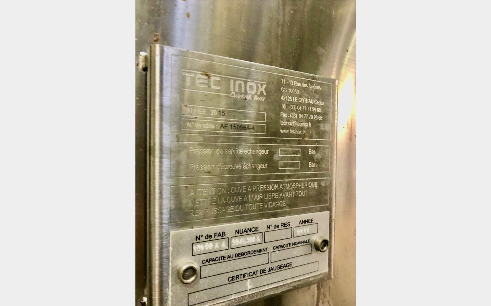 Stainless steel tank - Storage 458 HL (45 800 litres) TEC INOX