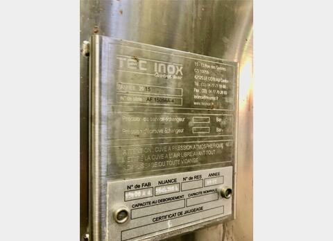 Cuve inox - Stockage 448 HL (44 800 litres) TEC INOX