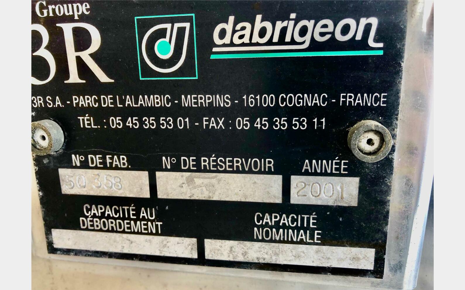 Cuve inox - Fond plat 80 HL (8 000 litres) DRABRIGEON