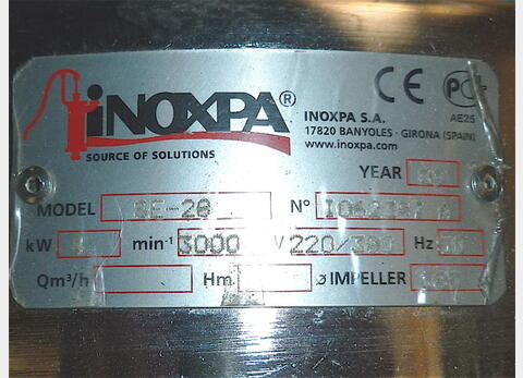 Pompe centrifuge INOX 316L MATERIEL NEUF Ann&eacute;e : 2013