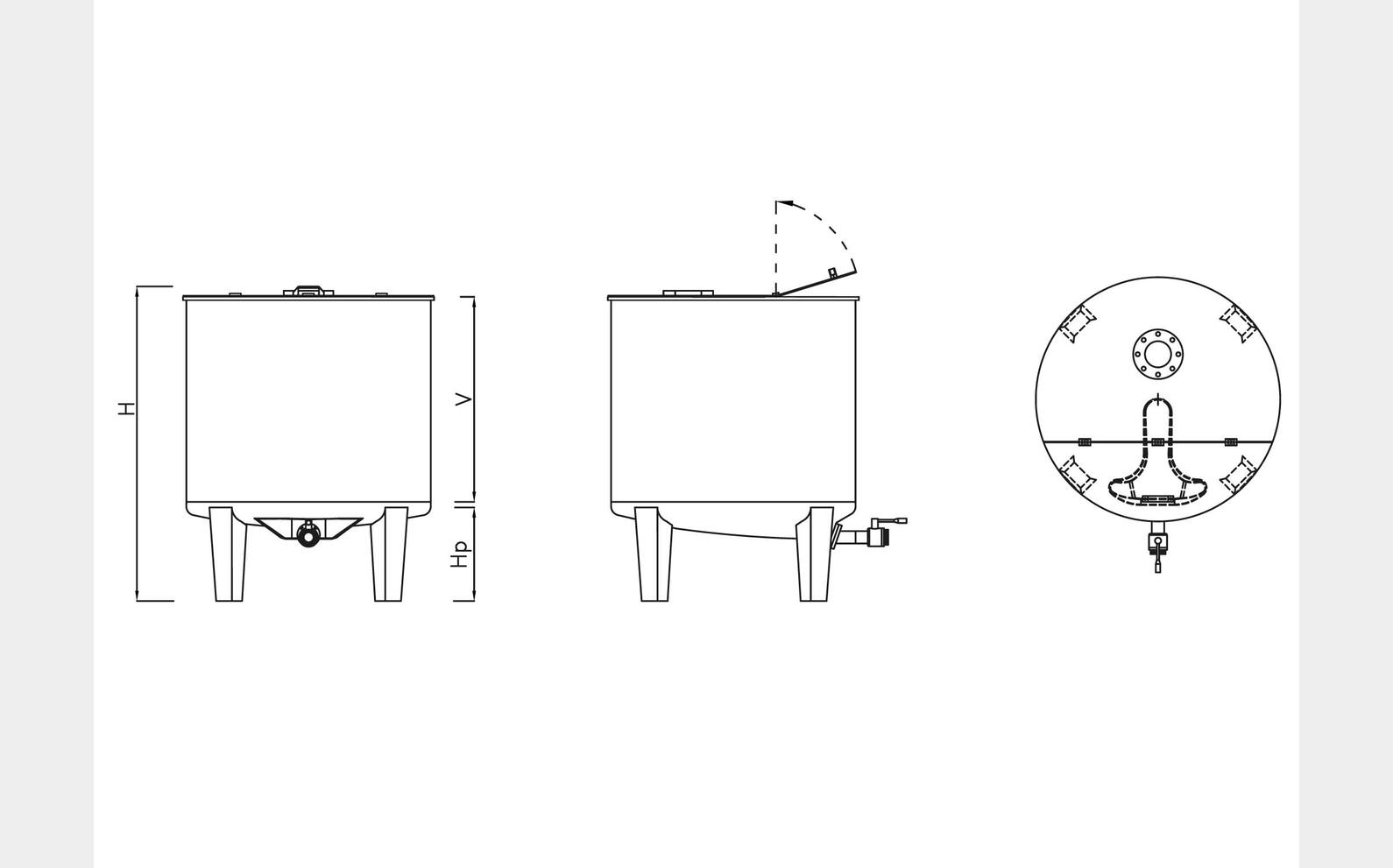 Stainless steel tanks - MTLM From 4.60 HL (460 liters) to 20 HL (2000 liters) ARSILAC