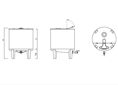 Cuves inox 304 ou 316 - MTLM De 4,60 HL (460 litres) &agrave; 20 HL (2000 litres) ARSILAC