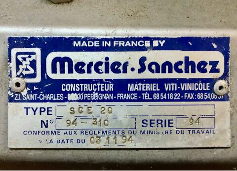 &Eacute;grappoir fouloir - SCE 20 MERCIER SANCHEZ