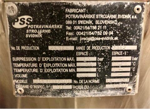 Stainless steel tank - Cylindro conical 60 HL (6 000 litres) PSS