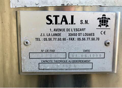 Stainless steel tank - Storage 94.5 HL (9,450 litres) STAI
