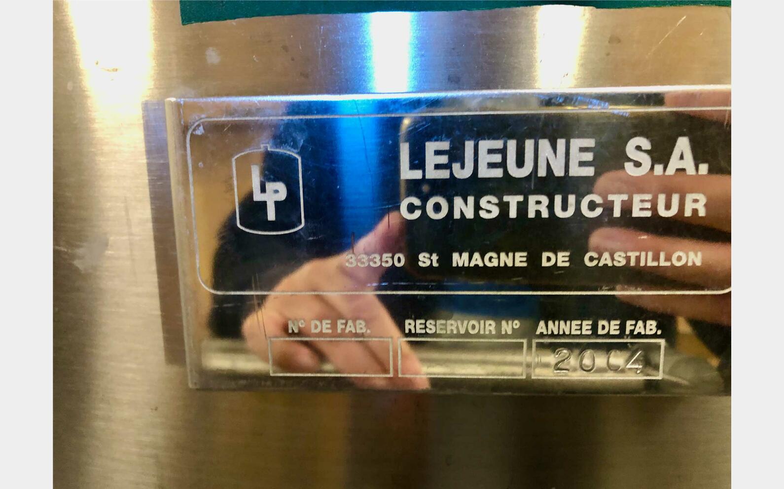 Cuve inox - Chapeau flottant 20 HLS LEJEUNE