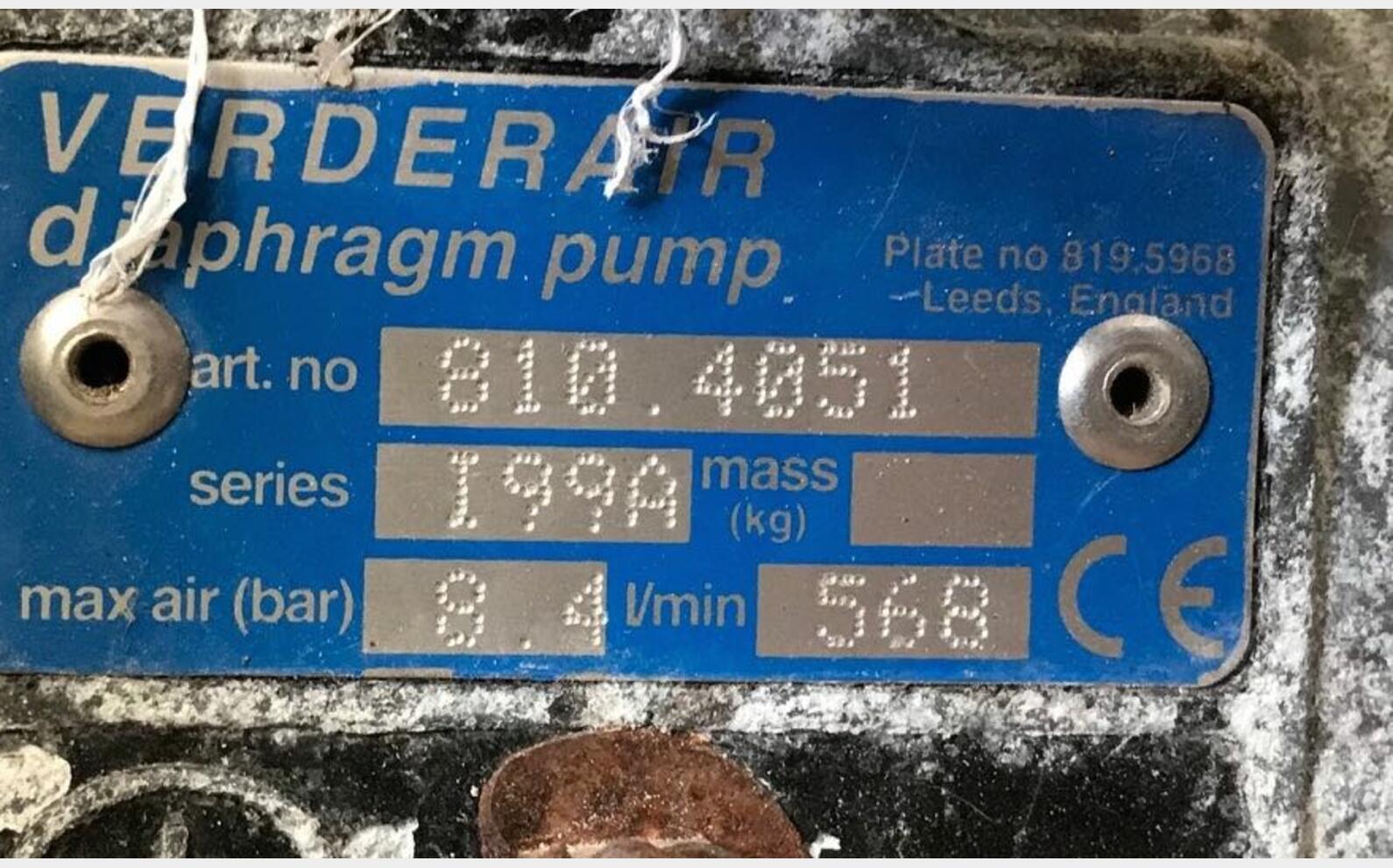 Pompe &agrave; membrane d&eacute;bit max 568 l/min Agroalimentaire