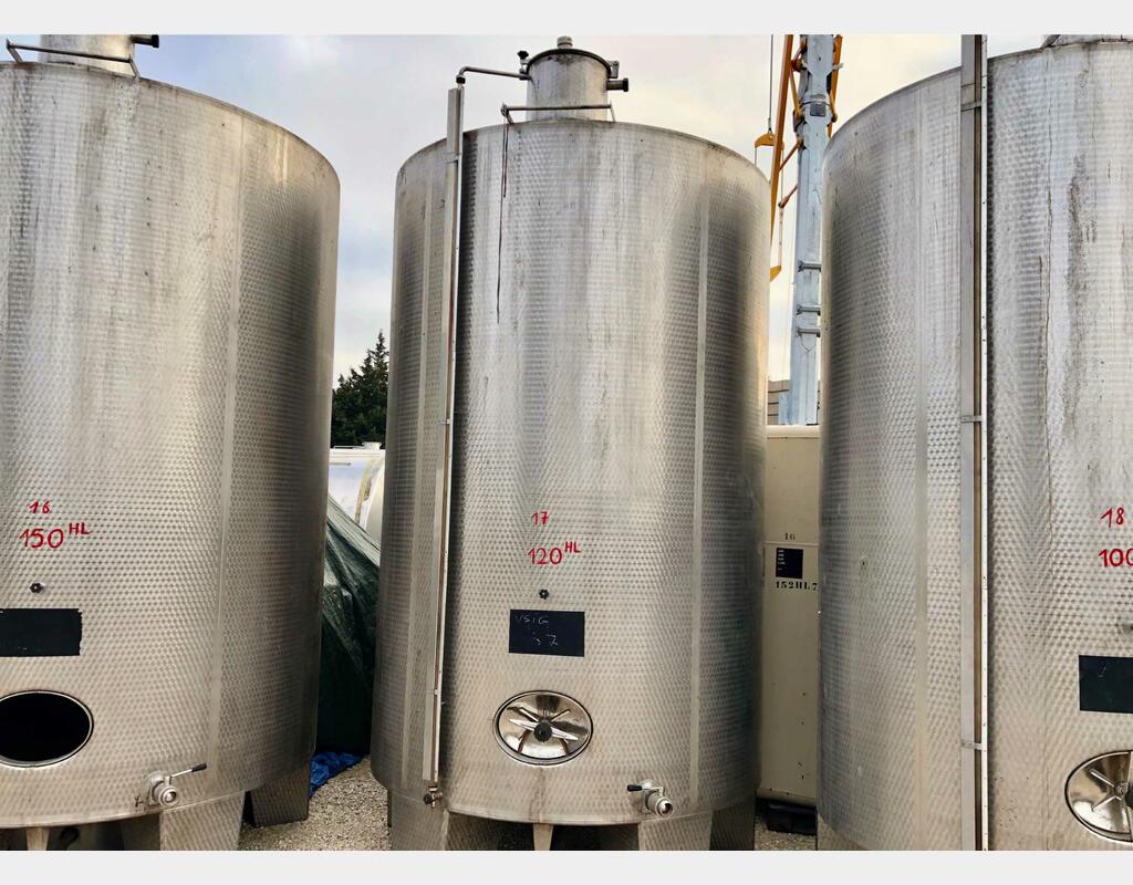 Stainless steel tank - Cylindrical 120 HL (12 000 litres)