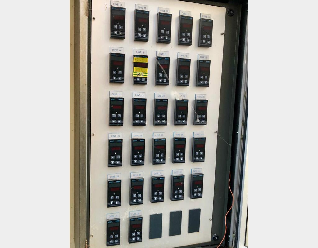 Control panel - Temperature of 27 tanks