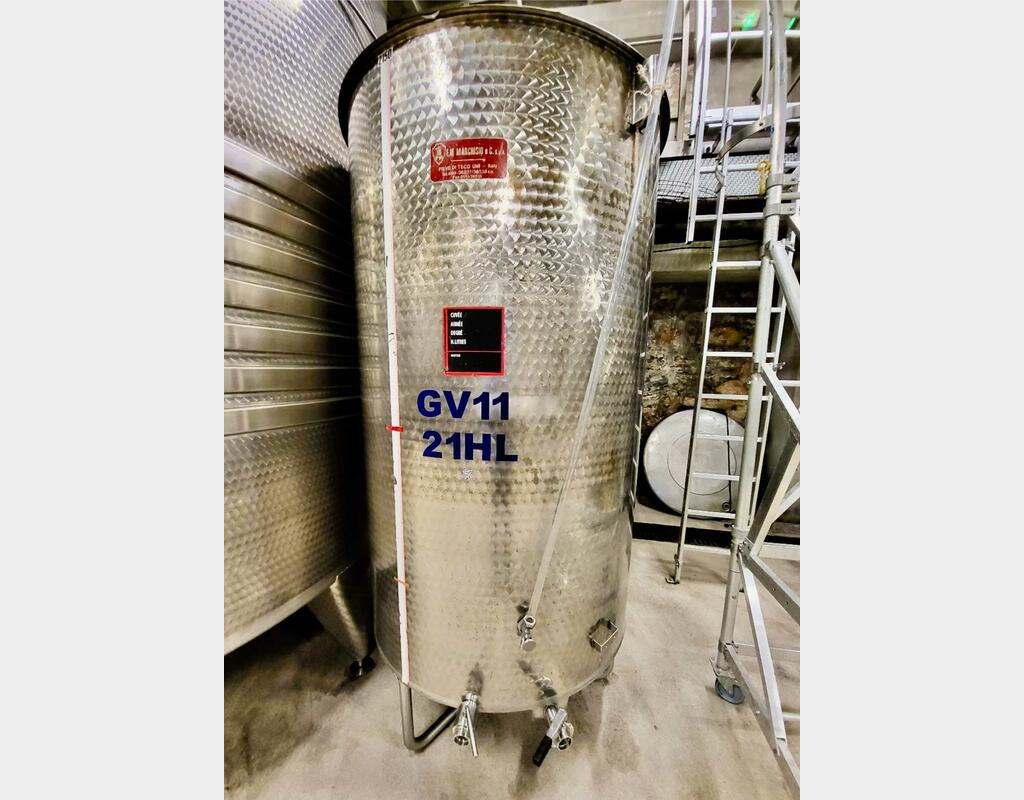 Cuve inox à chapeau flottant - Fond plat - Sur pieds